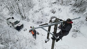 Težak sneg obarao drveće, registrovano nekoliko stotina kvarova na elektro-mreži: Na terenu angažovano 155 ekipa, ulažu napore da svi meštani što pre dobiju struju
