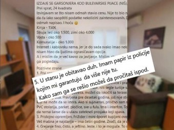 OGLAS ZA STAN ZBOG KOG SU NIŠLIJE ODMAH NAVALILE: Još niko nije tamo umro, a imam i papir koji garantuje da nema DUHA
